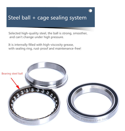 RISK Bike Headset Bearings 41/41.8/47/49/52mm MTB Road Bicycle Headset Bearing Repair Steel Parts Bike Accessories