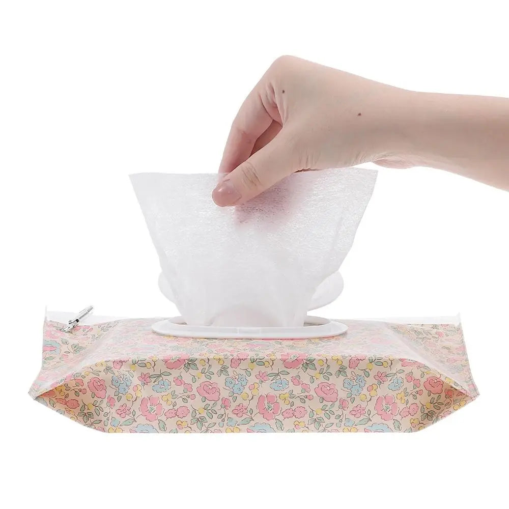 EVA Baby Wet Wipe Pouch Portable Buckle Wipes Holder Case Flip Cover Snap-Strap Reusable Refillable Wet Wipe Bag Outdoor