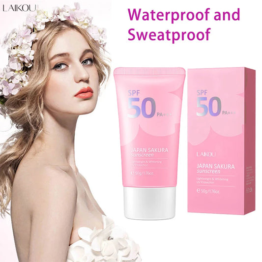 Laikou Sakura Moisturizer Sunscreen Cream Protector Facial Sun Block Spf50 Gel Isolation Lotion  Face Suncream