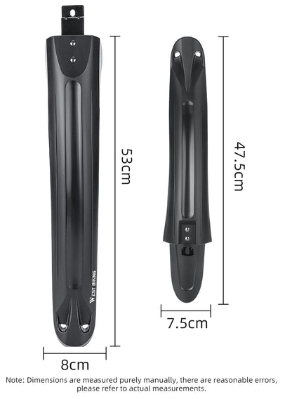 WEST BIKING Mountain Bike Fender Set Widen Extension Mud Protector Metal Fixed MTB Fenders Stable Mud Flaps Bicycle Accessories