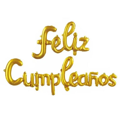 16-inch Spanish Happy Birthday Foil Balloon Set Birthday Party Decoration Feliz Cumpleaños Balloon Home Room Decor Birthday Gift