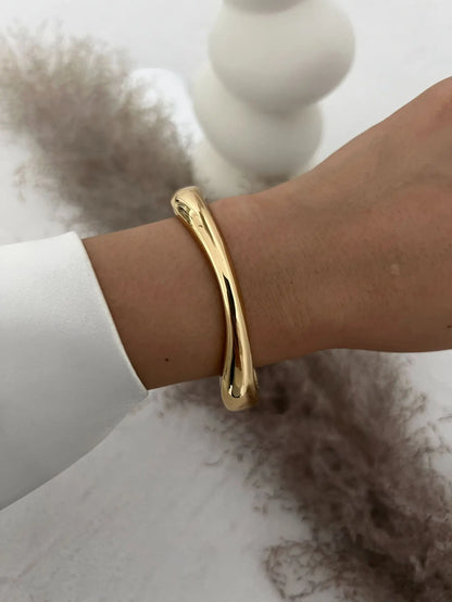DIEZI 3 Styles Vintage Hip Hop Metal Cuff Bangles Punk Gold Silver Color Geometric Spring Bangles For Women Bracelet Men Jewelry