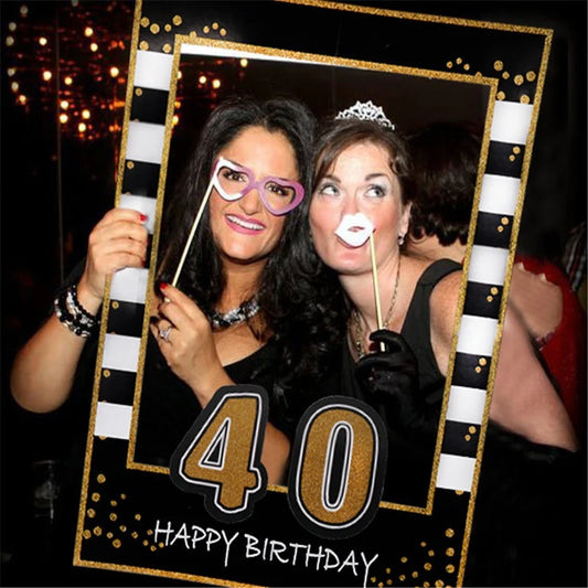 Birthday Photo Booth Frame Props ONE Year Old Birthday Party Decorations Adult Photo Booth Props 1/16/21/25/30/40/50/60th