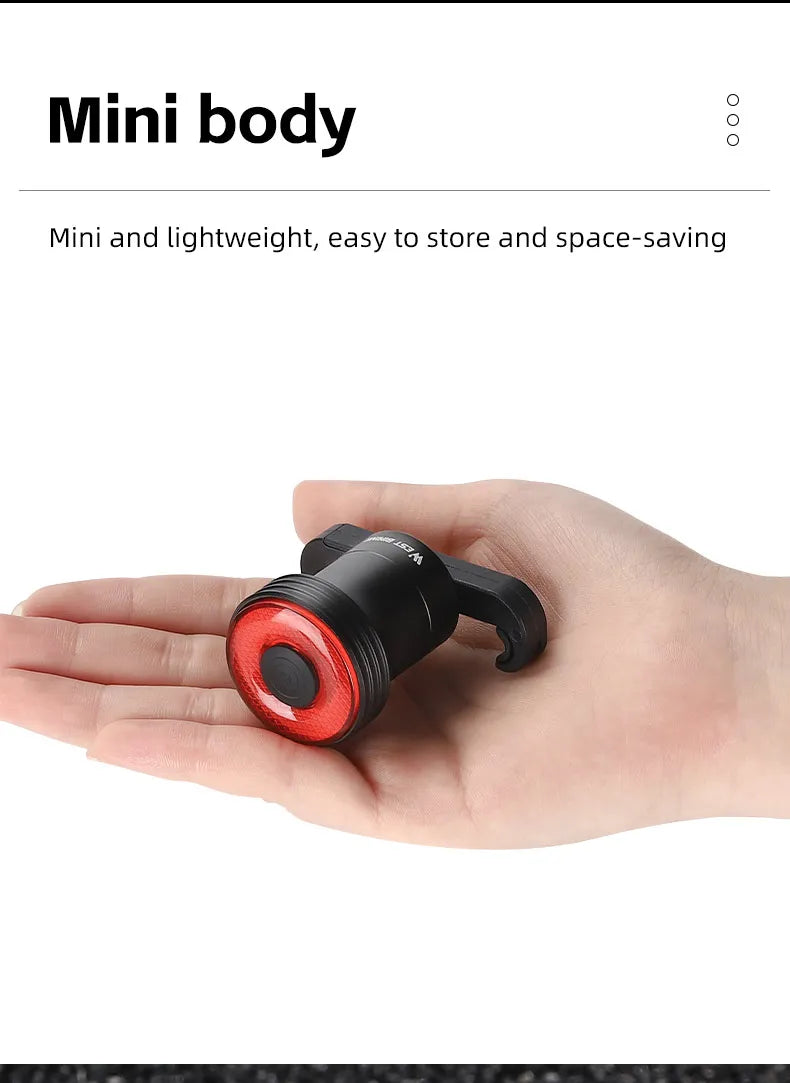 WEST BIKING Bike Rear Light Smart Brake Sensing Light Bicycle Tail Light Type-C Charging Taillight Road Cycling Accessories