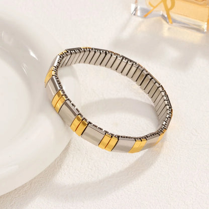 Titanium Steel Elastic Bracelet for Women.Heart Shape.1Pcs.Gold Plated Punk Jewelry.Hip Hop. New Design