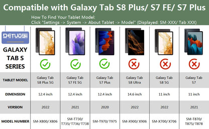 360 Rotating Case for Samsung Galaxy Tab S10+S9 Ultra 14.6 S8 Plus 12.4 S7 FE 11 Tablet Cover X900 X916 X800 X810 T730 T970 Case