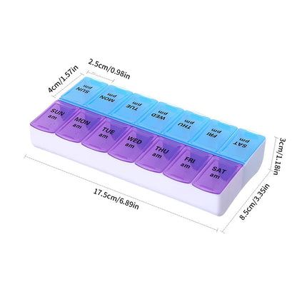 7 Days a Week Pill Organizer Morning and Night Pill Holder Storage Box Splitter Travel Medicine Organizer Portable Medicine and