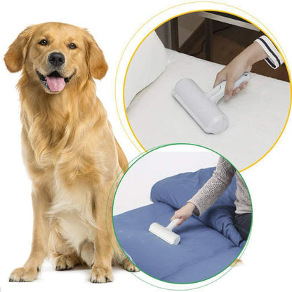 Pet Hair Roller Remover Lint Brush 2-Way Dog Cat Comb Tool Convenient Cleaning Dog Cat Fur Brush Base Home Furniture Sofa Clothe