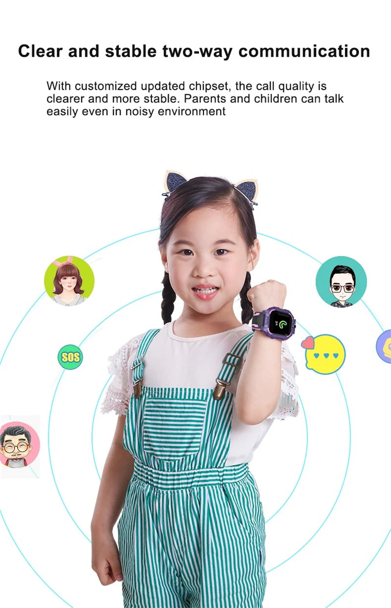 2G Smart Watch Kids LBS SOS Phone Watch IP67 Waterproof Remote Photo Voice Chat Smartwatch Compatible For Ios Android Child Gift