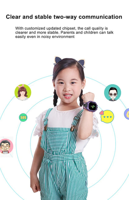 2G Smart Watch Kids LBS SOS Phone Watch IP67 Waterproof Remote Photo Voice Chat Smartwatch Compatible For Ios Android Child Gift