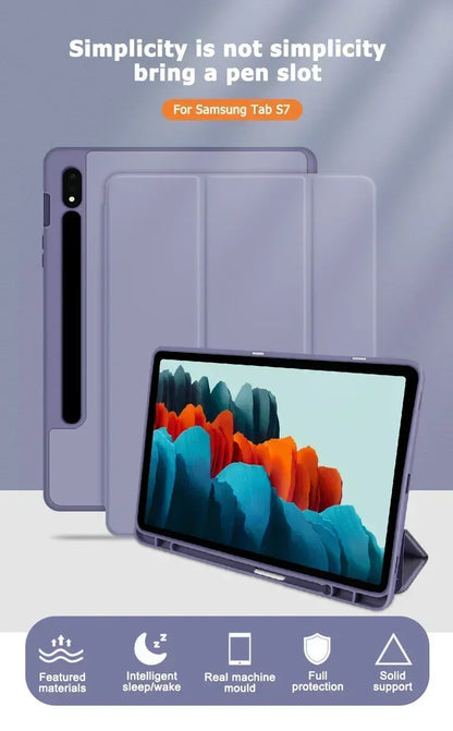 Case for Samsung Galaxy Tab S9 S8 S7 11 inch S10 Plus Fe 12.4" T730 T970 X810 Pencil Holder Cover Samsung Tab S6 Lite10.4 Case