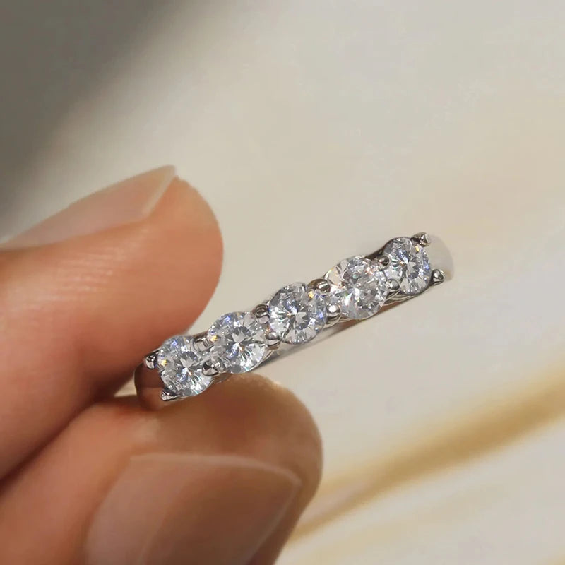 Fashion Contracted Women Wedding Rings with White/Green/Rose Red/Blue CZ Exquisite Female Finger-rings New Trendy Jewelry