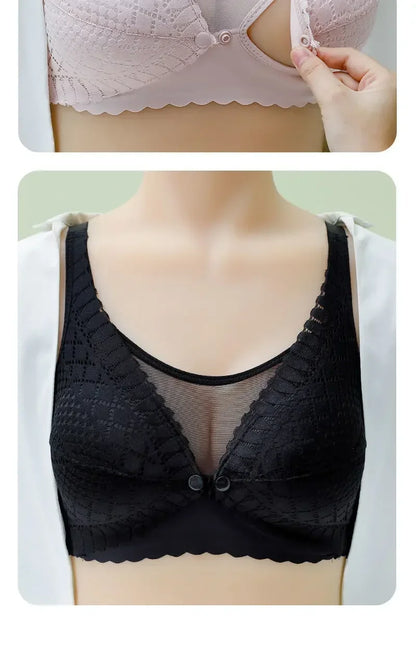 Front Button Maternity Nursing Bra Adjustable Gathered Underwear Comfortable Breastfeeding Bra for Feeding Pregnant Women Clothe
