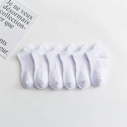 6/12 Pairs/lot 0-5 Yrs Cotton Children's Anti-slip Boat Socks For Boys Girl Low Cut Floor Kid Sock With Rubber Grips Polka dot
