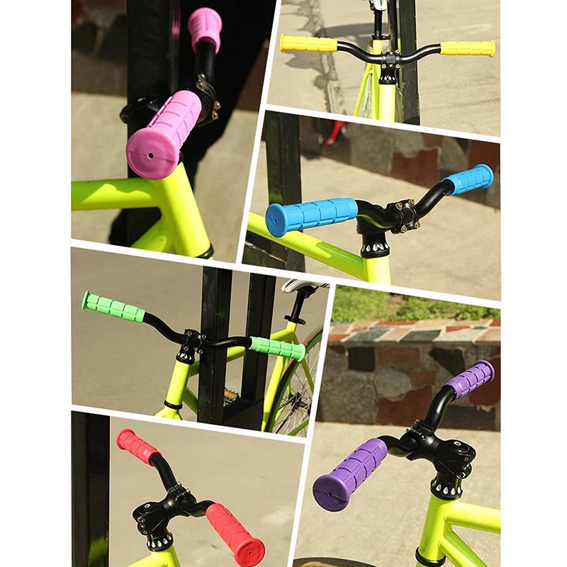 1 Pair Bike Handlebar Grips Soft Scooter Extreme Bicycle Rubber Non-slip Shockproof Mountain Folding Bike Bicycle Accessories