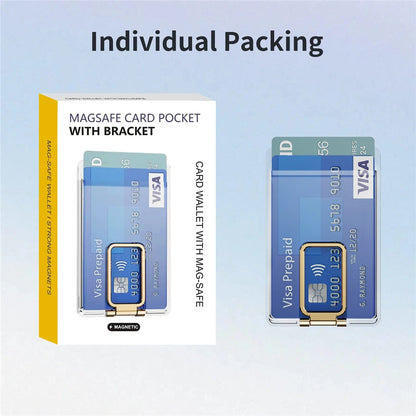 For Magsafe Wallet Magnetic Clear Case For iPhone 16 Pro Max 15 14 13 12 11 Strong Adsorption Magnet Fold Stand Slot Card Holder