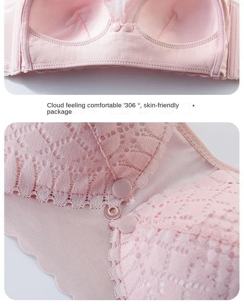 Front Button Maternity Nursing Bra Adjustable Gathered Underwear Comfortable Breastfeeding Bra for Feeding Pregnant Women Clothe