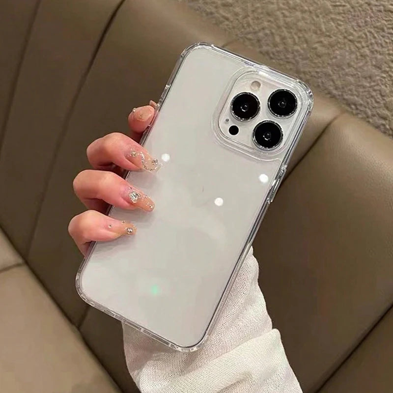 2PCS High Quality Acrylic Transparent Smooth Glossy Phone Case For iPhone 17 16 Pro Max 15 14 13 12 11 XS X XR 7 8 Plus 16 Cover