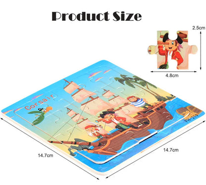 Baby Toys 20Piece Wooden Puzzle Cartoon Animal Vehicle 3D Jigsaw Puzzle Game Montessori  Educational Toys For Children Gifts