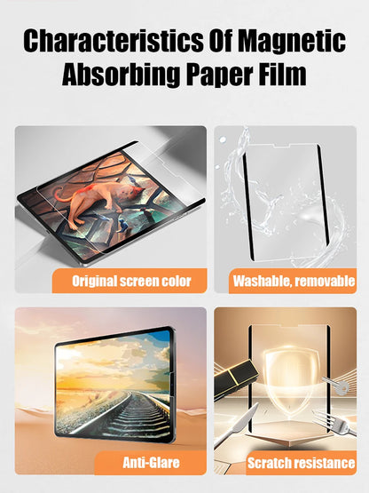 Like Paper Film For Ipad Pro 13 11 2024 12.9 10 9 10th 9th Generation 10.2 Screen Protector On Ipad Air 5 4 2 3 Mini 6 Magnetic