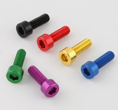 2pcs Bicycle Bottle Cage Screw M5 Aluminum Alloy Cycling Water Bottle Holder Bolts Hex Socket Fixing Screw MTB Bike Accessories