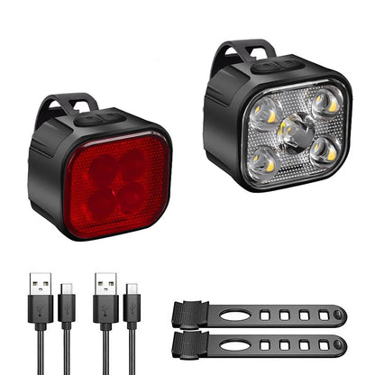Bicycle Lights High Bright Cycling Lamp Front and Rear USB Rechargeable MTB Bike Headlight Taillight Waterproof Lantern Lighting