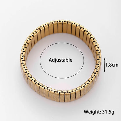 Titanium Steel Elastic Bracelet for Women.Heart Shape.1Pcs.Gold Plated Punk Jewelry.Hip Hop. New Design
