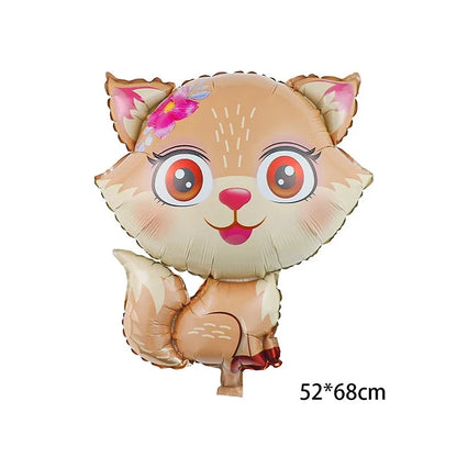 Cartoon Animal Rabbit Deer Foil Balloon Kids Gifts Birthday Party Jungle Animal Theme Decoration Squirrel Fox Bear Helium Globos