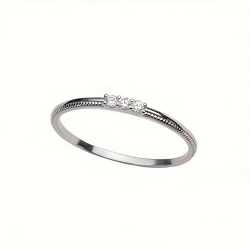 Trendy Simple Thin Ring Lady Versatile Accessories Gold Color/Silver Color Bright Micro Zirconia Jewelry for Daily Wear