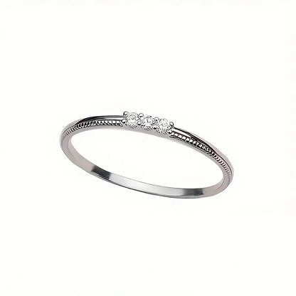 Trendy Simple Thin Ring Lady Versatile Accessories Gold Color/Silver Color Bright Micro Zirconia Jewelry for Daily Wear