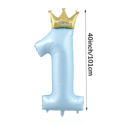 40 inch Pink Standing Crown Digital Girl Birthday Party Anniversary Party Decoration Balloon