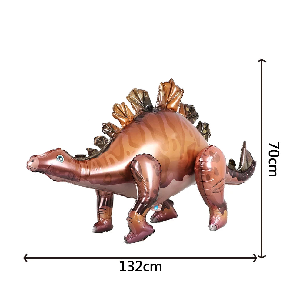 1pcs Large 4D Dinosaur Foil Balloons Jungle Animal Baby Boys Birthday Party Decors Jurassic Standind Dragon Kids Toys Air Globos