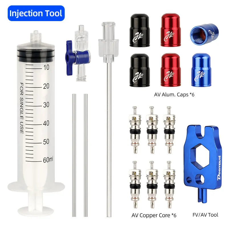 MTB Road Bike Tubeless Tire Liquid Injection Tool 60ml Tyre Sealant Syringe Bicycle Accessories  Valve Core Removal Tool Optiona