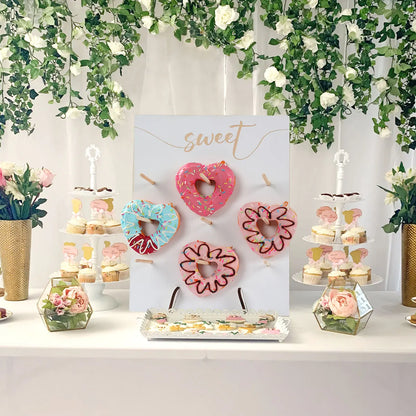 Wedding Decoration Wooden Donut Stand Wall Dessert Doughnut Table Holder Wedding Mariage Supplies Kid Birthday Party Baby Shower