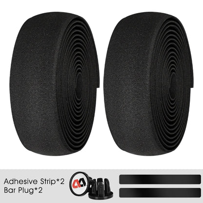 WEST BIKING Bicycle Handlebar Tape EVA PU Bar Tape Soft Cycling Damping With 2 Bar Plug Road Bicycle Anti-slip Shock straps