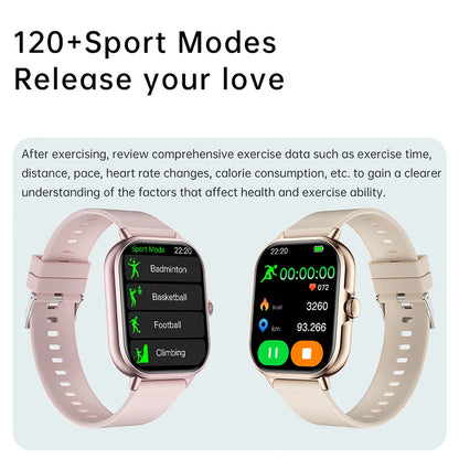 2024 2.01'' Smart Watch Bluetooth Call Play Music Smartwatch Fitness Sport Waterproof Watches for Men Women iPhone Android