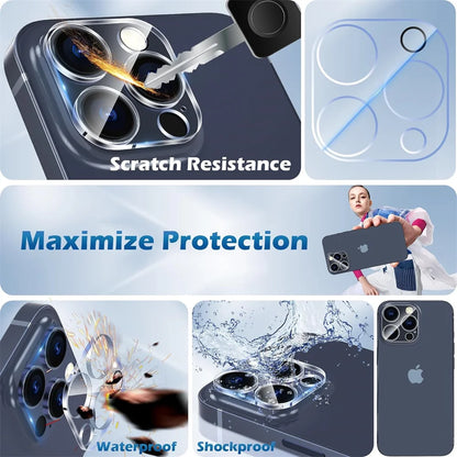 1~3 PCS Camera Protector For iPhone 16 15 Pro Max Camera Lens Film For APPle iPhone 15 ip 14 13 Mini 12 11 Pro Accessorios iPhone15 Pro Protege Camera Protection iPhone 15Pro lens glass