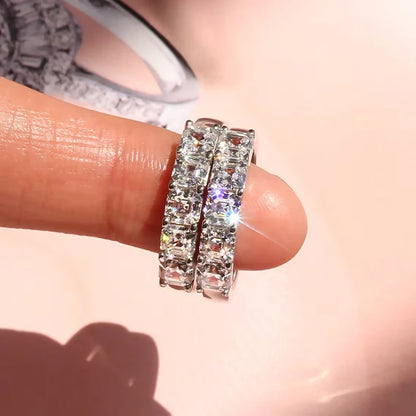 Simple Style Square Zirconia Rings Women Versatile Fashion Accessories for Engagement Women Daily Wearable Finger Jewelry