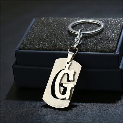 NEW DIY Stainless Steel A-Z Letters key Chain Charm 26 Letters KeyChain Men Women keychain Couple gift Jewelry Car Key Ring