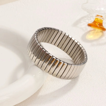 Titanium Steel Elastic Bracelet for Women.Heart Shape.1Pcs.Gold Plated Punk Jewelry.Hip Hop. New Design