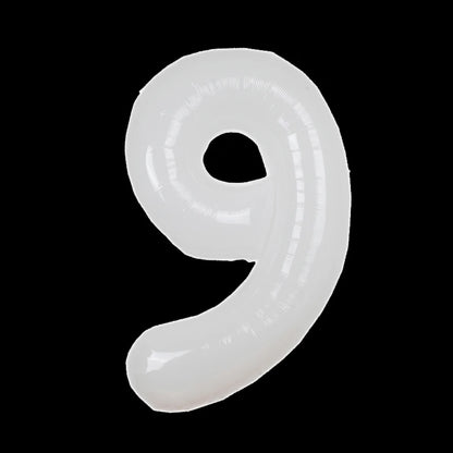 32/40inch Cream Caramel Big Number Foil Balloons 0 1 2 3 4 5 6 7 8 9 Balls White Color Wedding Birthday Party Decor Baby Shower