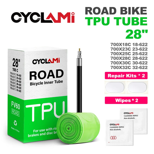 Ultralight Bike Inner Tube 700c Road Bicycle TPU Inner Tube 700C x 18 23 25 28 30 32 French Valve Bike inner Tubes CYCLAMI