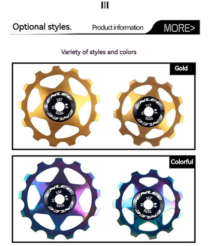 ENLEE Bike Aluminum Alloy Guide Wheel Pulley Rear Derailleur 11T 13T Guide MTB Ceramic Bearing Jockey Wheel For 4/5/6MM