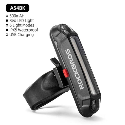 ROCKBROS Bike Tail Light Waterproof Seatpost Warning Bicycle Rear Light MTB Road LED Lamp Tailight USB Charging Cycling Light