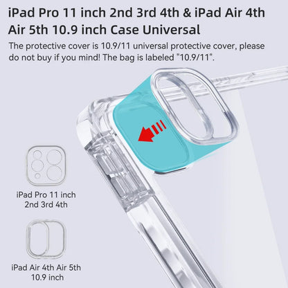 For iPad Case 2024 iPad Pro 13/11 M4 Air 11/13 M2 for 10th Gen Pro 12.9/11 Air 4/5th mini 6 Cover Y-bracket Acrylic Transparent