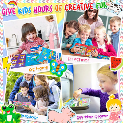 Children's Sticker Book Early Education Cartoon Animal Cognitive Puzzle Sticker Toys Educational Montessori Toys for Kids 3-6