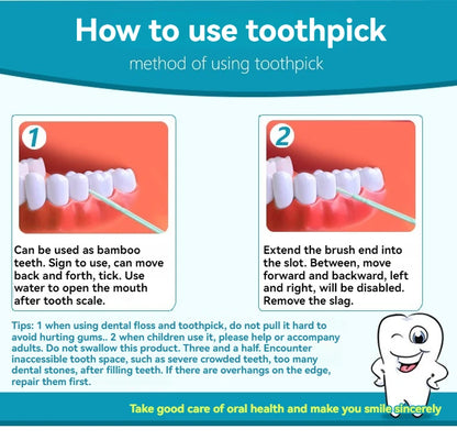 Toothpick Brush 200 PCs Boxed Plastic Toothpick Disposable Household Interdental Brush Teeth Picking Dental Floss