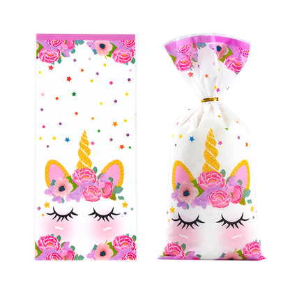 25/50/100pcs Unicorn Theme Candy Packing Bags Unicorn Birthday Party Decoration Kids Baby Shower Wedding Gift Bag Party Supplies