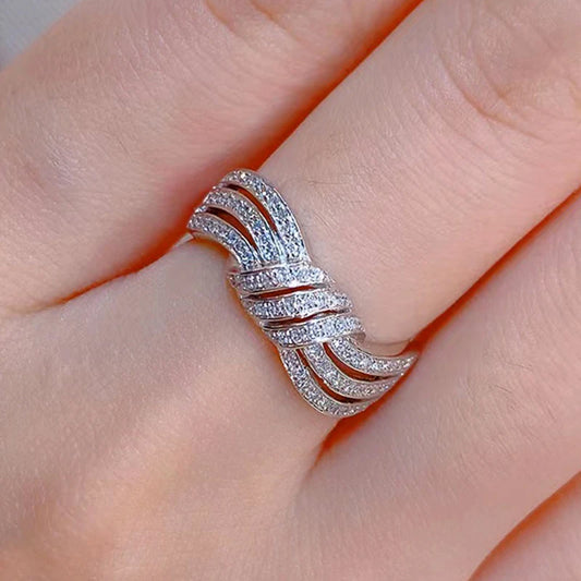 Trendy Proposal Ring Female Statement Jewelry for Engagement Brilliant Zirconia Finger Accessories for Wedding Ceremony