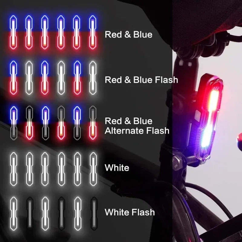 Bicycle Tail Light USB Rechargeable Bike Taillight Solar Power Long Endurance Cycling Rear Lamp Bright Mtb Warning Flashlight